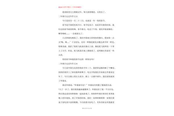 二年级过年日记