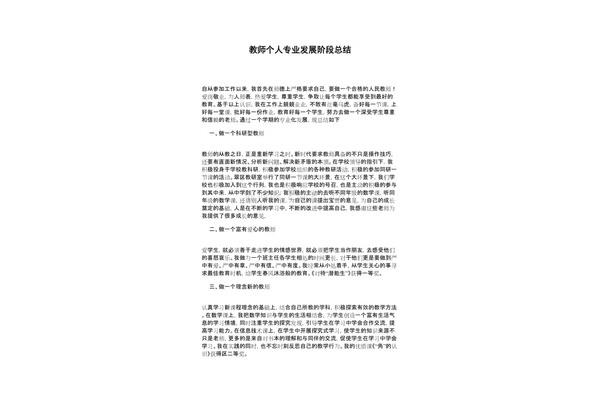 教师专业发展总结
