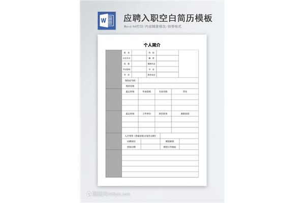 空白个人简历