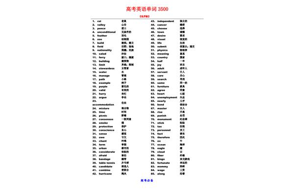 英语词汇3500