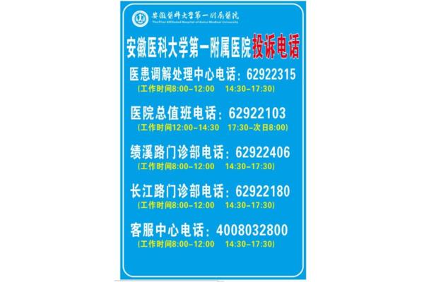 医院投诉电话