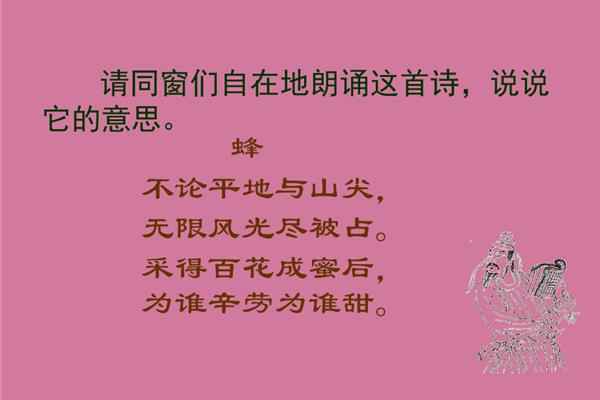 蜂古诗意思
