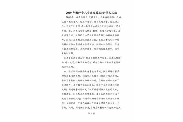 教师专业发展总结