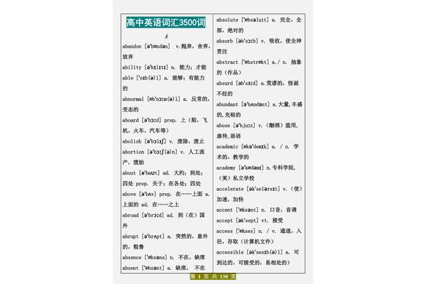 英语词汇3500