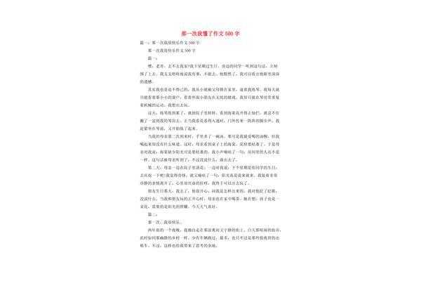 我懂了作文