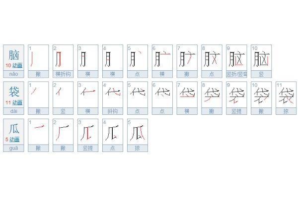 瓜字笔画顺序