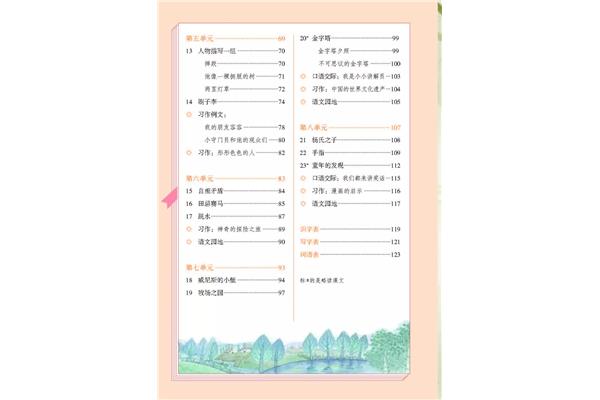 五年级下册目录