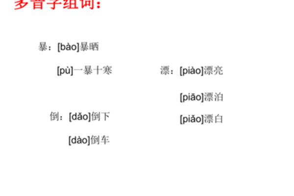 漂的多音字组词