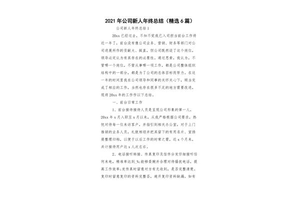 新人年终总结