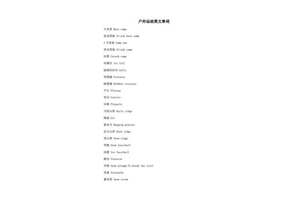 运动英语单词