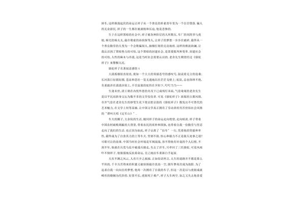 骆驼祥子阅读感受