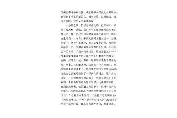 小仓鼠作文