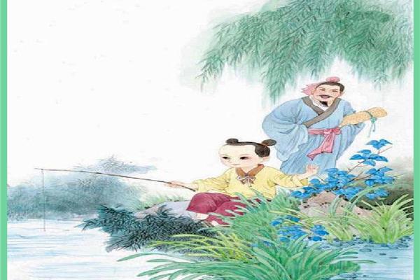 小儿垂钓图片