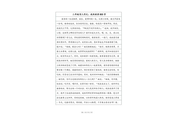写人作文800字