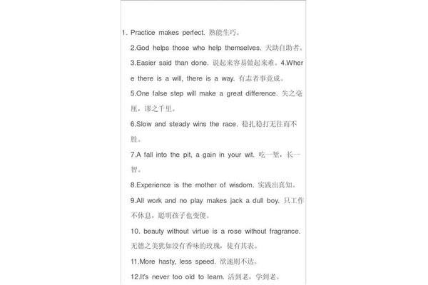 谚语的英文