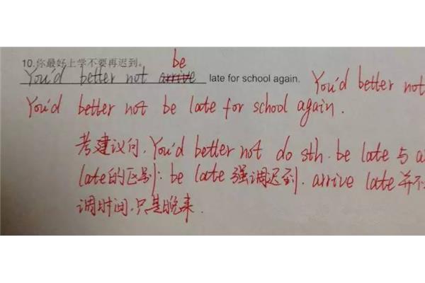 上学迟到英语