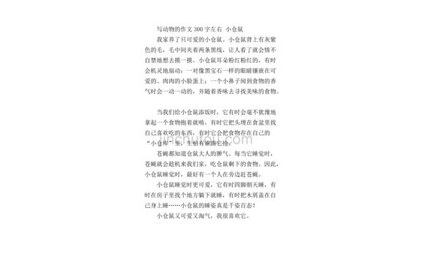 小仓鼠作文