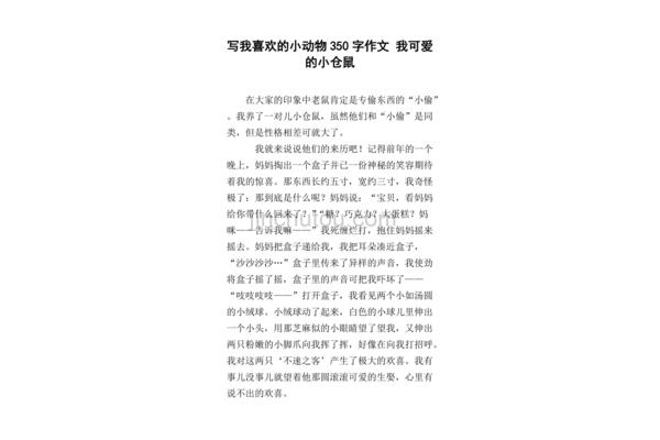 小仓鼠作文