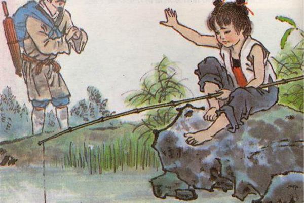 小儿垂钓图片