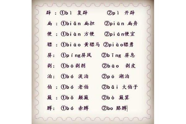 便的多音字