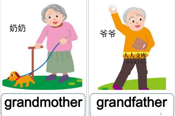 奶奶的英文单词