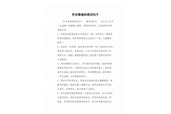 怀念青春的句子
