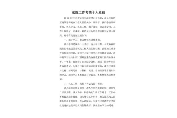 法院个人工作总结
