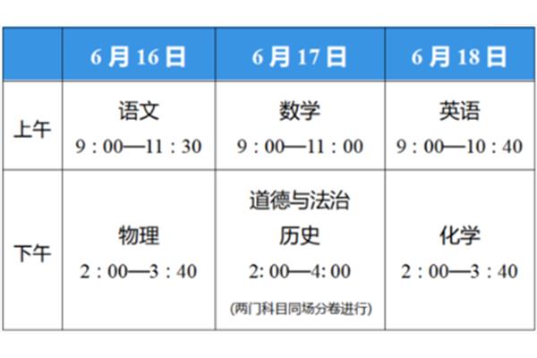 无锡中考时间