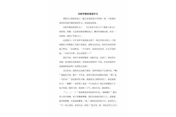 对新学期的展望