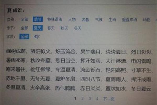 夏天的四字成语