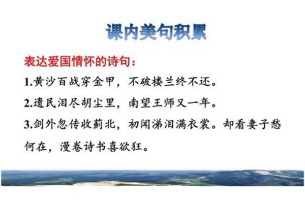 爱国情怀诗句