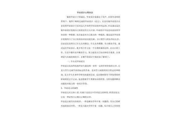 毕业设计的总结