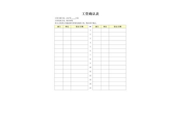 薪酬确认单