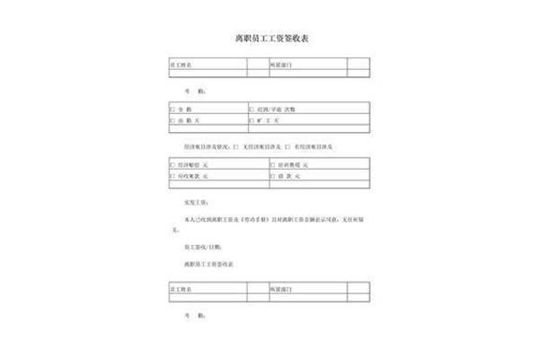 薪酬确认单