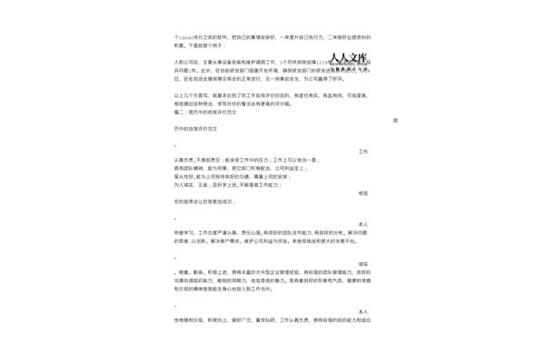 工作业绩自我评价