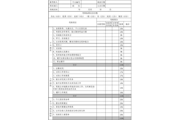 工作业绩自我评价