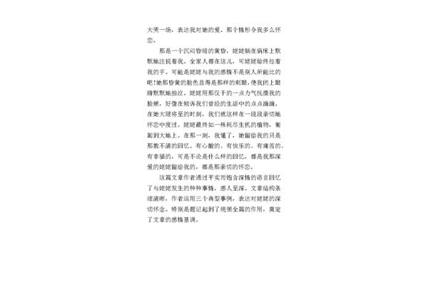 亲切的怀恋作文