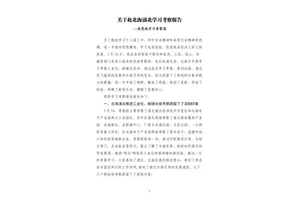 学习考察报告