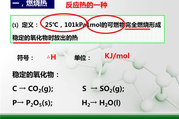 燃烧热的定义