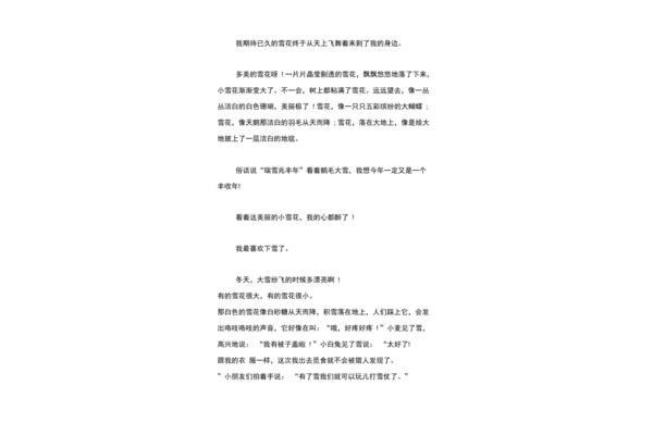雪的作文200字