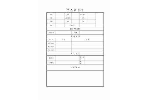 标准个人简历范文