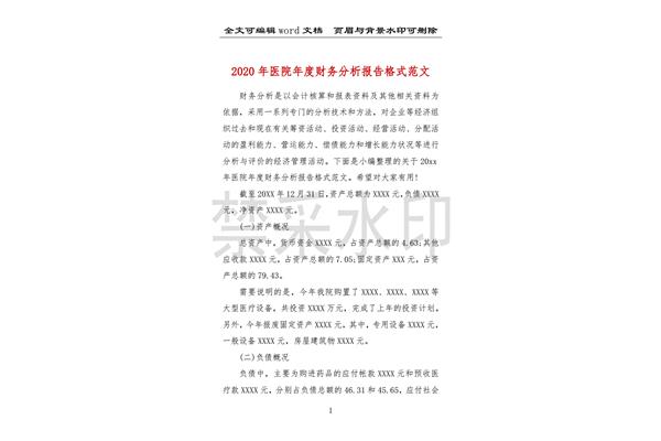 财务报告分析范文