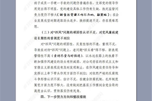 个人对照检查材料