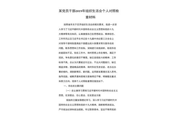 个人对照检查材料
