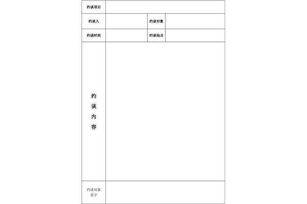 约谈记录表