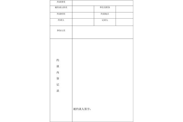 约谈记录表