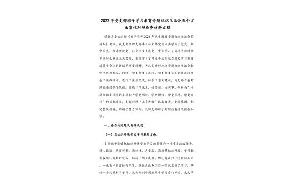 个人对照检查材料