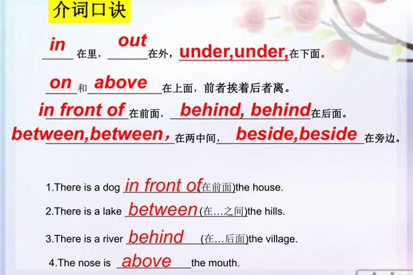介词的用法口诀