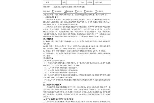 论文开题报告