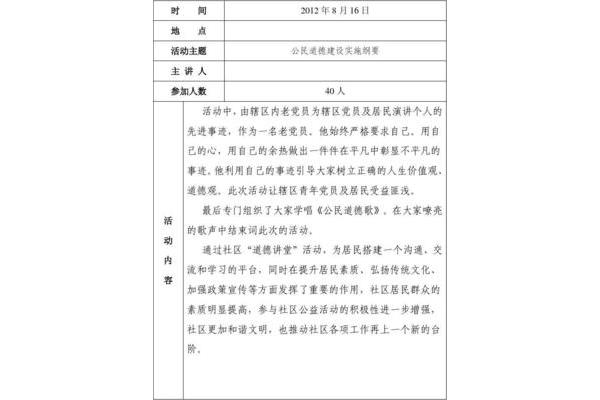道德讲堂活动记录